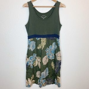 Sonoma | Green Blue Hawaiian Print Dress